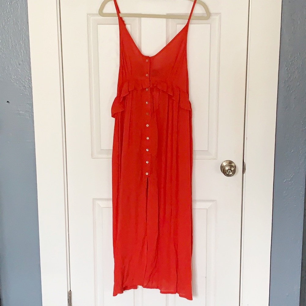 Topshop Raspberry Summer Midi Dress